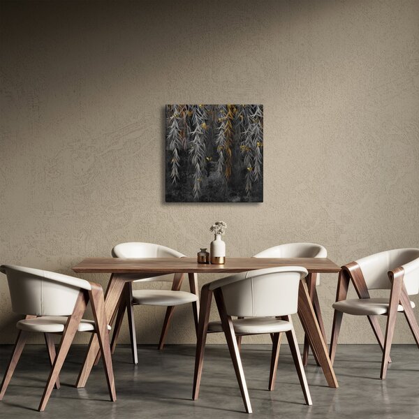 Obraz - Vrbové větvičky v černém pozadí (30x30 cm)