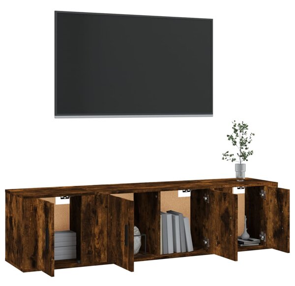 3dílný set TV skříněk kouřový dub kompozitní dřevo 3188403