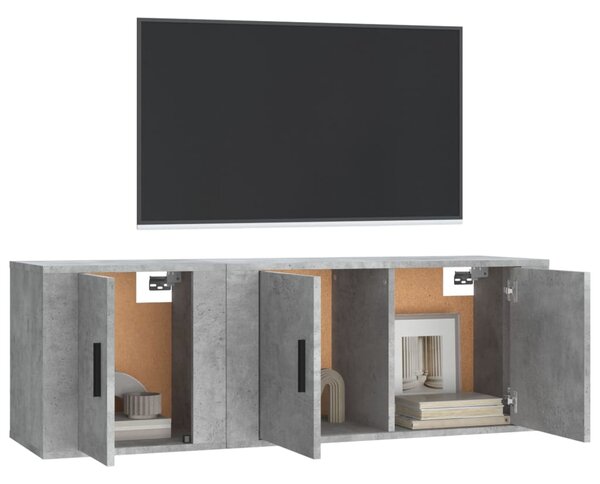 2dílný set TV skříněk betonově šedý kompozitní dřevo 3188410