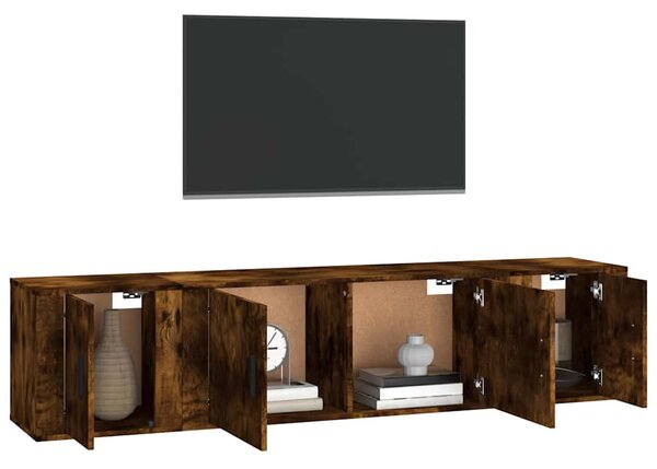 3dílný set TV skříněk kouřový dub kompozitní dřevo 3188419