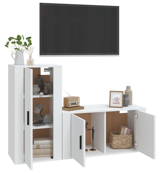 2dílný set TV skříněk bílý kompozitní dřevo 3188470