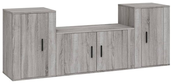 3dílný set TV skříněk šedý sonoma kompozitní dřevo 3188508
