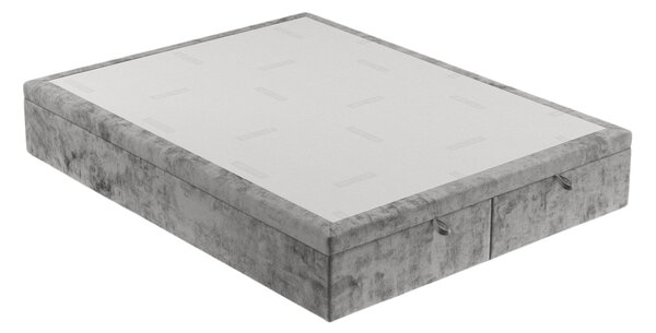 Maison de Rêve Šedá čalouněná dvoulůžková postel HICKORY 140 x 200 cm s úložným prostorem