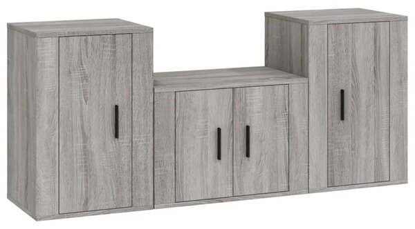 3dílný set TV skříněk šedý sonoma kompozitní dřevo 3188500