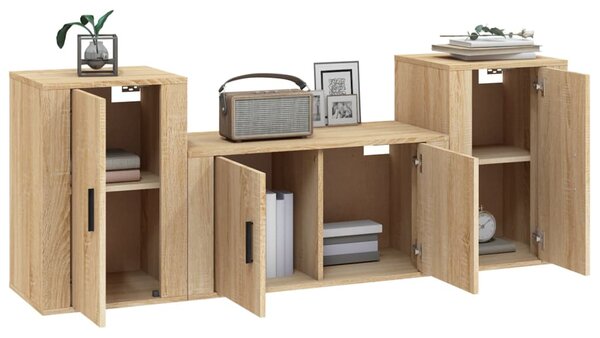3dílný set TV skříněk dub sonoma kompozitní dřevo 3188505