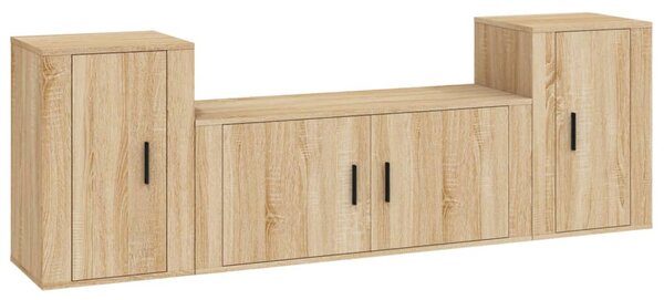 3dílný set TV skříněk dub sonoma kompozitní dřevo 3188513