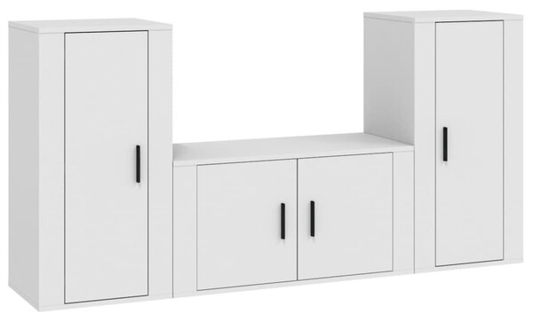 3dílný set TV skříněk bílý kompozitní dřevo 3188526