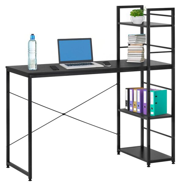 Psací stůl s policemi 120x48 cm SPRINGOS Nexo HF0046 černý