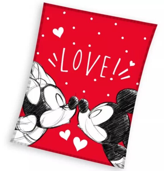 Carbotex Dětská deka Mickey a Minnie Mouse Love 130x160 cm