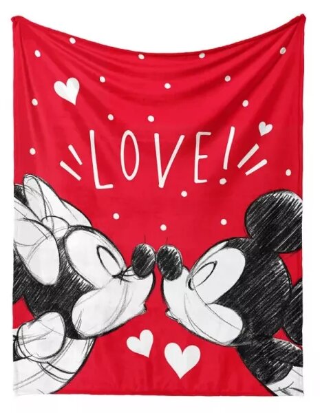 Carbotex Dětská deka Mickey a Minnie Mouse Love 130x160 cm