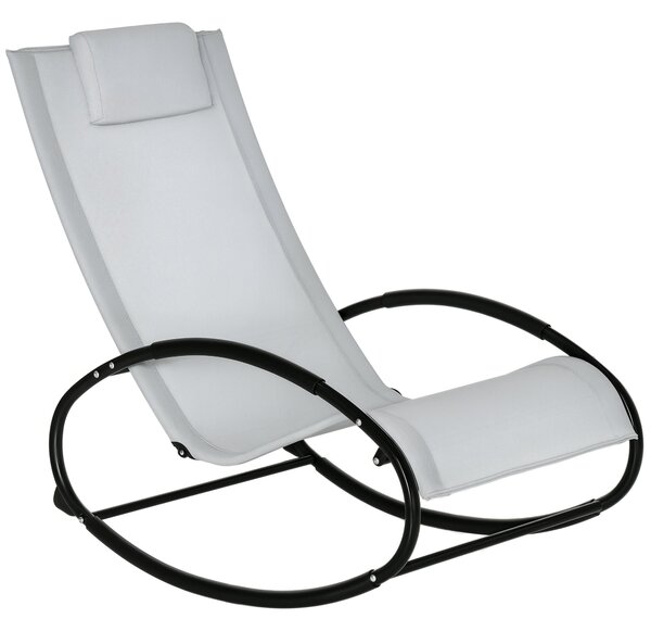 Outsunny Zahradní houpací křeslo Zero Gravity, ergonomická zahradní relaxační židle s prodyšnou textilií a polstrováním pro vnitřní i venkovní použití