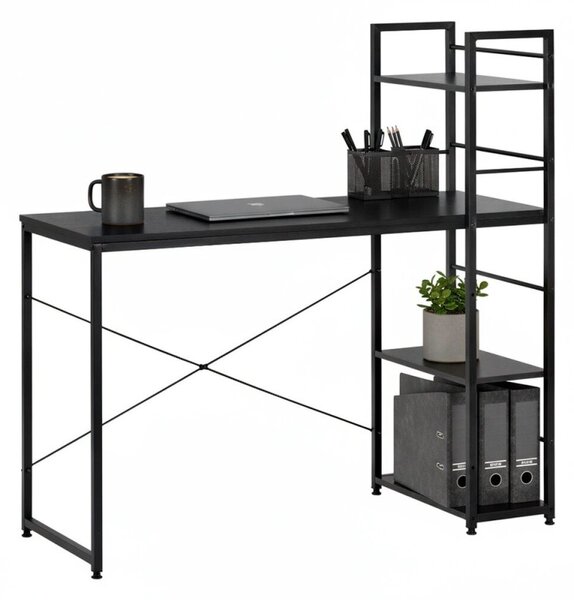 Psací stůl s policemi 120x48 cm SPRINGOS Nexo HF0046 černý
