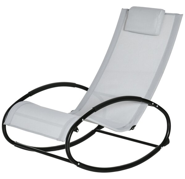 Outsunny Zahradní houpací křeslo Zero Gravity, ergonomická zahradní relaxační židle s prodyšnou textilií a polstrováním pro vnitřní i venkovní použití