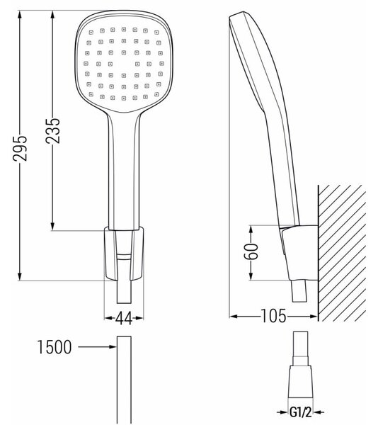 Mexen R-33 bodová sprchová sada, chrom/bílá - 785335052-02