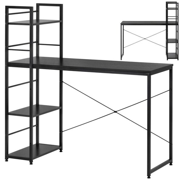 Psací stůl s policemi 120x48 cm SPRINGOS Nexo HF0046 černý