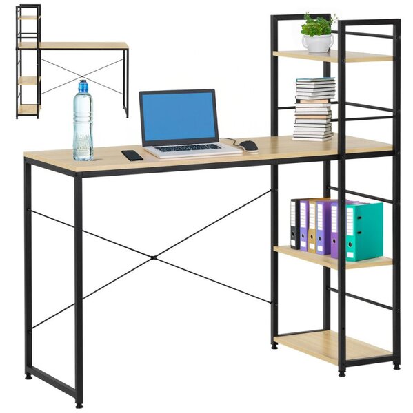 Psací stůl s policemi 120x48 cm SPRINGOS HF0047 Nexo světle hnědý