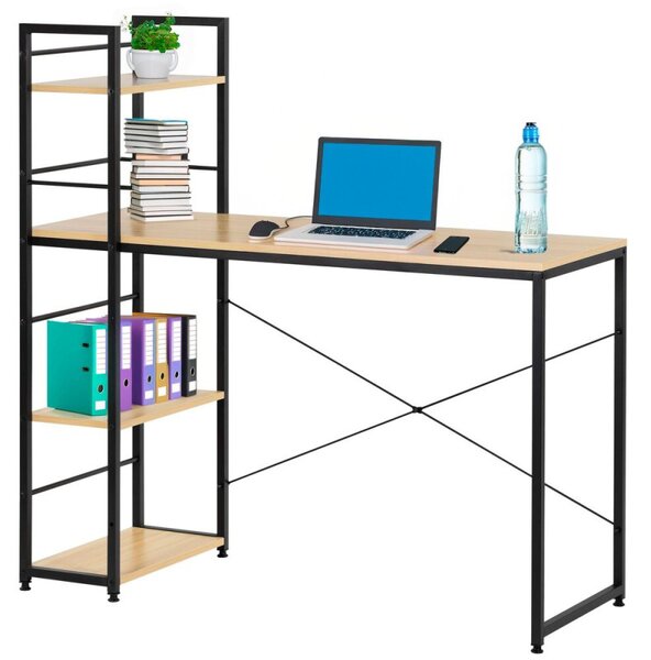 Psací stůl s policemi 120x48 cm SPRINGOS HF0047 Nexo světle hnědý