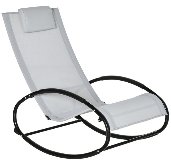 Outsunny Zahradní houpací křeslo Zero Gravity, ergonomická zahradní relaxační židle s prodyšnou textilií a polstrováním pro vnitřní i venkovní použití