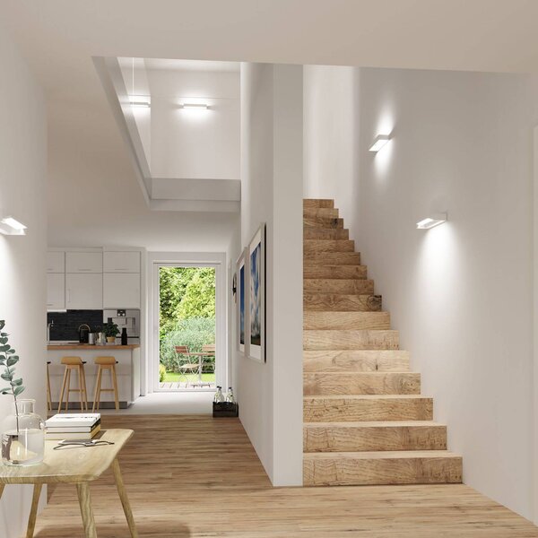 Paulmann LED nástěnné světlo Lucille, bílé, 40 cm, stmívatelné, IP44, stmívatelný, Bílá / opál, Koupelna, Hliník, Moderní