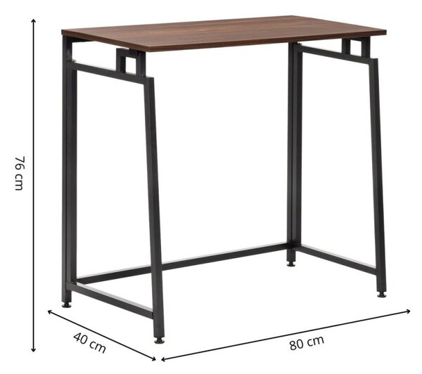 Skládací pracovní stůl 80x40 cm SPRINGOS Flecto tmavě hnědý