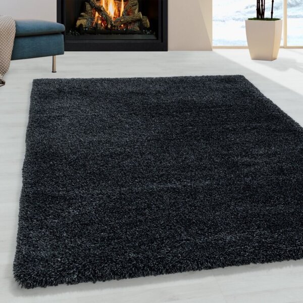 Kusový koberec Fluffy shaggy 3500 antraciet 60 x 110 cm - SLEVA 1ks 60 x 110 cm - SLEVA 1ks