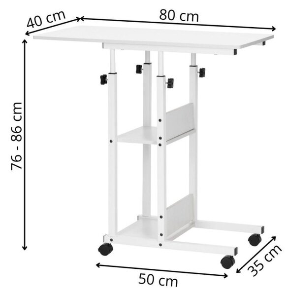 Stolek na notebook 80x40 cm SPRINGOS Lineo HF0059 bílý