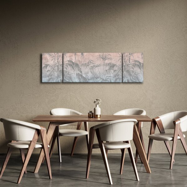 Obraz - Tropické rostliny na zdi (170x50 cm)