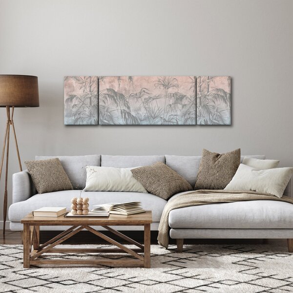 Obraz - Tropické rostliny na zdi (170x50 cm)