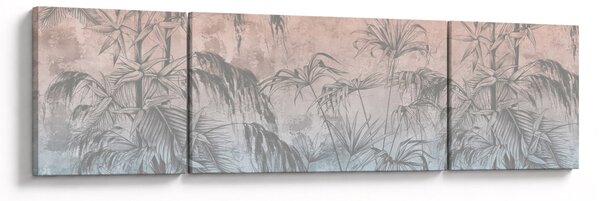 Obraz - Tropické rostliny na zdi (170x50 cm)