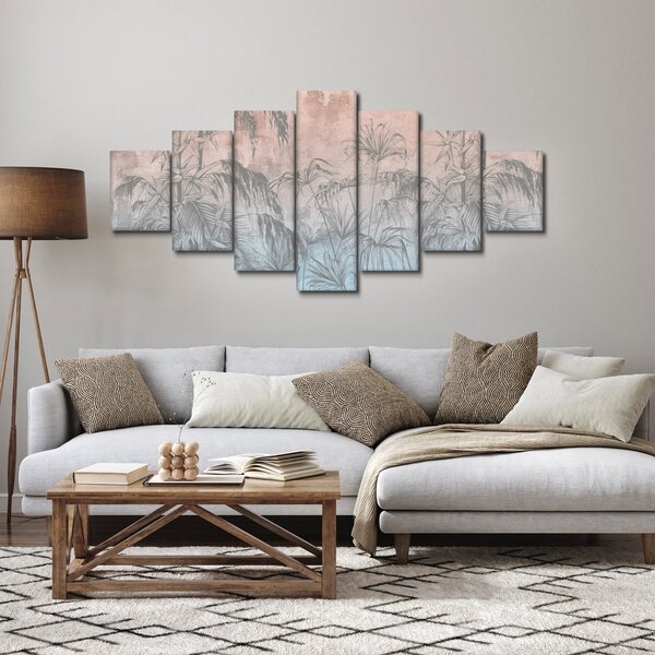 Obraz - Tropické rostliny na zdi (210x100 cm)