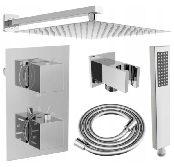 Mexen Cube DR02 podomítková sprchová sada s dešťovou hlavicí 30 cm, chrom - 77502DR0230-00