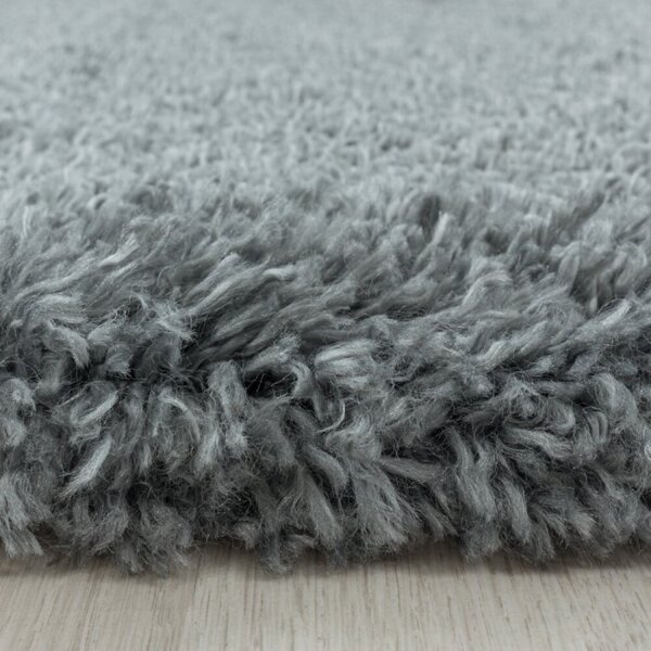 Kusový koberec Fluffy shaggy 3500 light grey Kruh průměr 80 cm Kruh průměr 80 cm