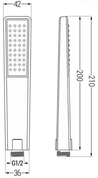 Mexen Uno DR72 podomítková sprchová souprava, černá - 71435DR72-70