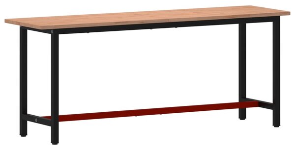 Pracovní stůl 200 x 55 x 81,5 cm masivní bukové dřevo a kov 3188907