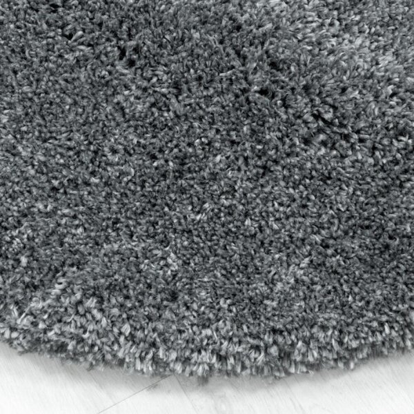 Kusový koberec Fluffy shaggy 3500 light grey Kruh průměr 80 cm Kruh průměr 80 cm