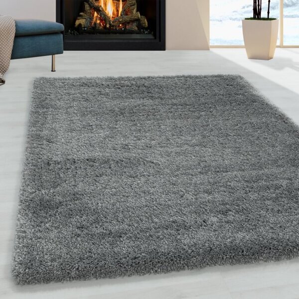 Kusový koberec Fluffy shaggy 3500 light grey Kruh průměr 80 cm Kruh průměr 80 cm