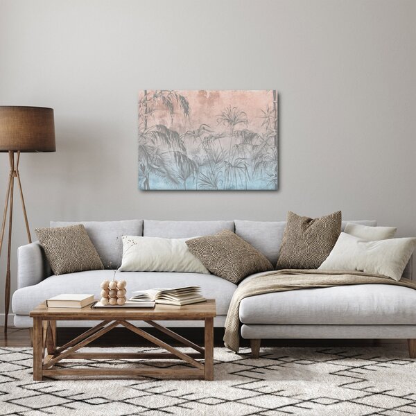 Obraz - Tropické rostliny na zdi (70x50 cm)