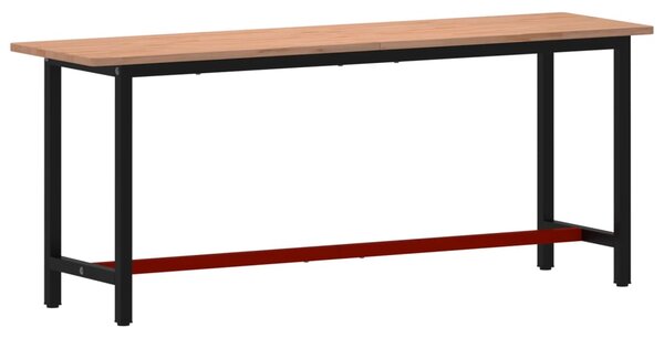 Pracovní stůl 200 x 55 x 81,5 cm masivní bukové dřevo a kov 3188907