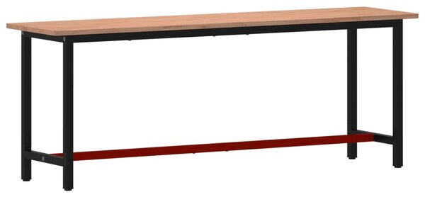 Pracovní stůl 220 x 55 x 81,5 cm masivní bukové dřevo a kov 3188908