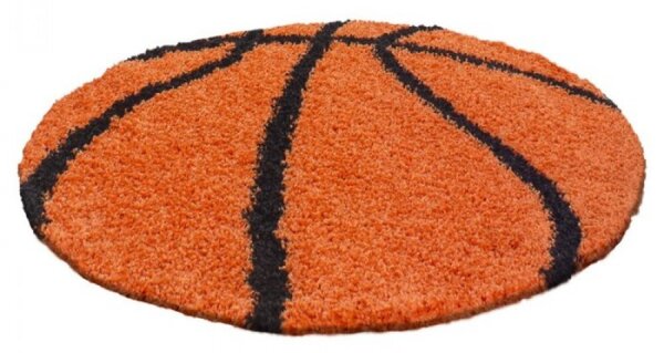 Dětský koberec Fun shaggy 6001 orange kulatý 100 cm průměr kulatý 100 cm průměr