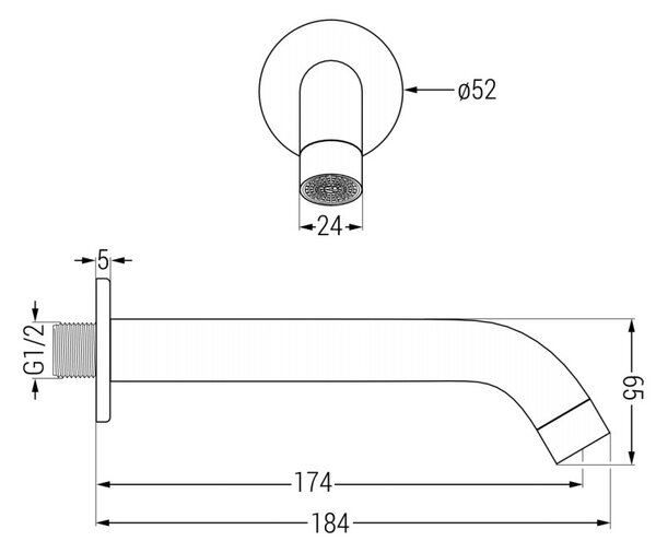 Mexen Kai DR70 podomítková vanovo-sprchová sada s dešťovou hlavicí 25 cm, chrom - 77602DR70251-00