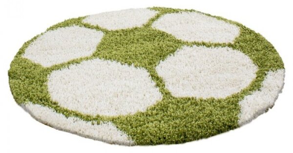 Dětský koberec Fun shaggy 6001 green kulatý 100 cm průměr kulatý 100 cm průměr