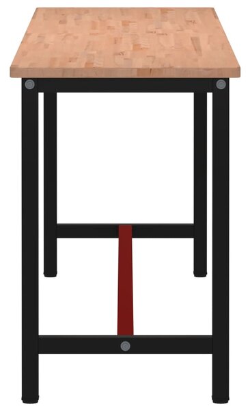 Pracovní stůl 220 x 55 x 81,5 cm masivní bukové dřevo a kov 3188908