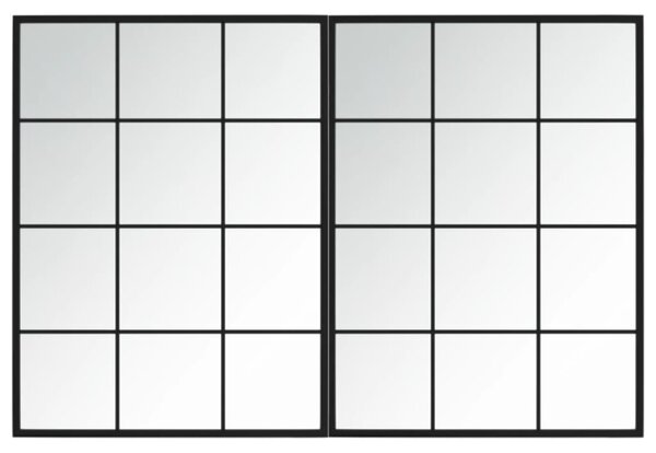 Nástěnná zrcadla 2 ks černá 80 x 60 cm kov 3189032