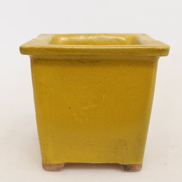 E-bonsai Keramická bonsai miska 6 x 6 x 5,5 cm žlutá