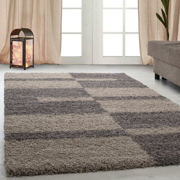 Kusový koberec Gala shaggy 2505 taupe Kruh 80 cm průměr Kruh 80 cm průměr