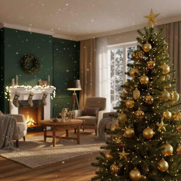 Maxi 100-dílná sada vánočních baněk zlatá, vánoční ozdoby