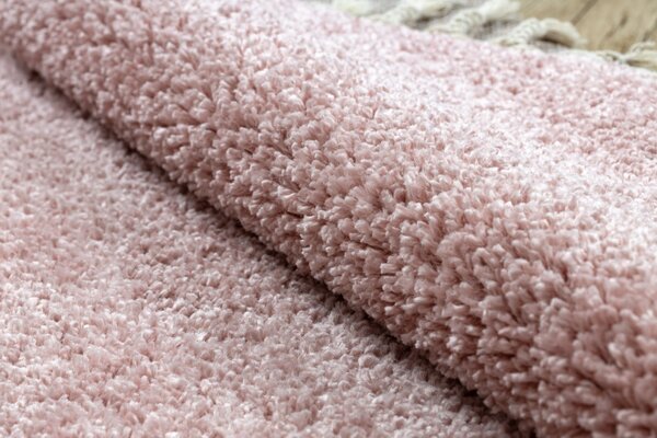 Dywany Łuszczów, Kusový koberec Berber 9000 pink kruh, 120x120 (průměr) kruh, růžová, obývací pokoj