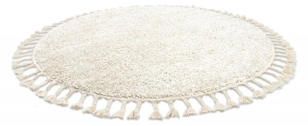 Dywany Łuszczów, Kusový koberec Berber 9000 cream kruh, 120x120 (průměr) kruh, bílá, ložnice