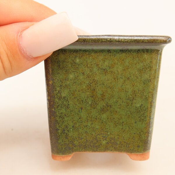 E-bonsai Keramická bonsai miska 6 x 6 x 5,5 cm zelená